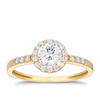 Thumbnail Image 1 of 9ct Yellow Gold Cubic Zirconia Round Halo Ring