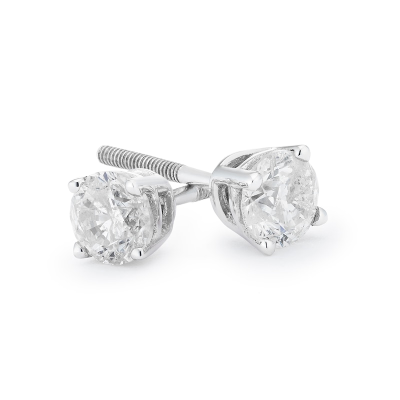 Main Image 2 of 9ct White Gold 0.66ct Diamond Solitaire Stud Earrings