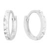 Thumbnail Image 1 of Children's Sterling Silver Diamond Cut 8mm Huggie Earrings