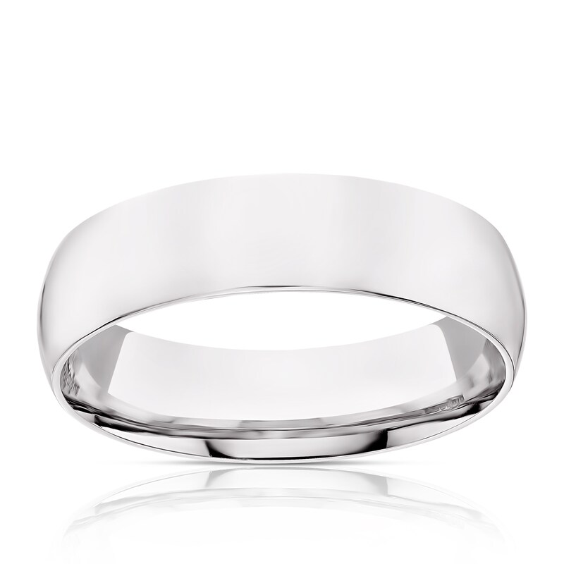 18ct White Gold 6mm Extra Heavy Court Ring