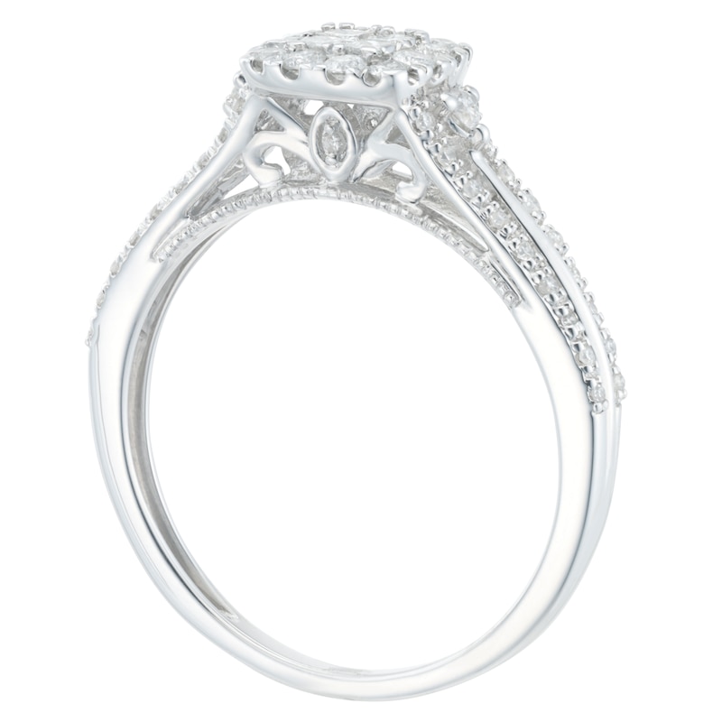Main Image 2 of 9ct White Gold 2/5ct Diamond Princessa Ring