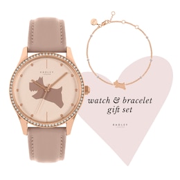 Radley Cobweb Ladies' Pink Strap Watch & Bracelet Set