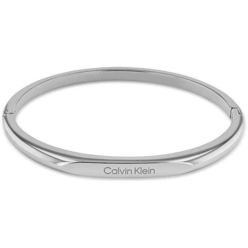 Calvin Klein Stainless Steel Faceted Hinged Bangle