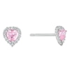 Thumbnail Image 1 of Children's Sterling Silver & Pink Cubic Zirconia Heart Stud Earrings