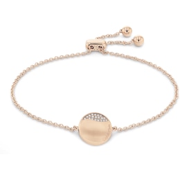 Calvin Klein Ladies' Brushed Rose-Tone Crystal Bracelet