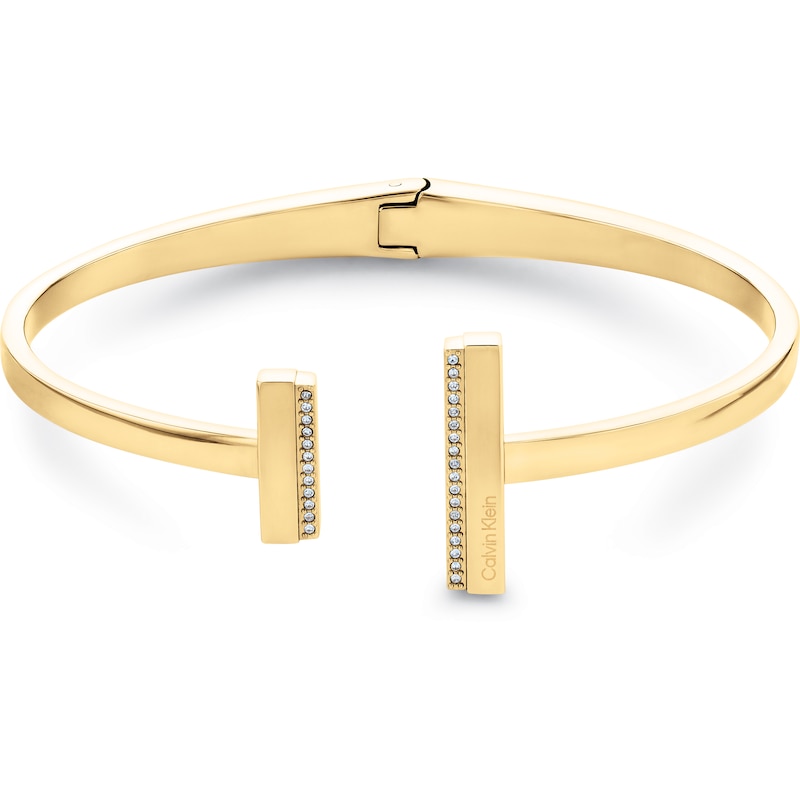 Calvin Klein Ladies' Polished Gold-Tone Hinge Bracelet
