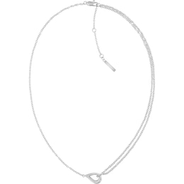 Ladies' Calvin Klein Polished Stainless Steel Double Chain Necklace