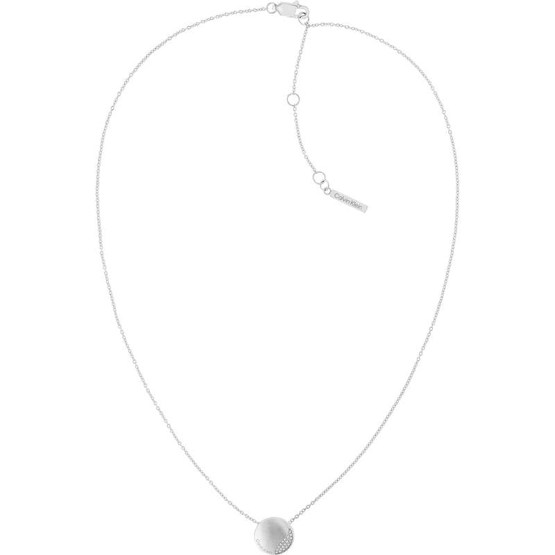Main Image 1 of Calvin Klein Ladies' Silver Tone Brushed Crystal Necklace