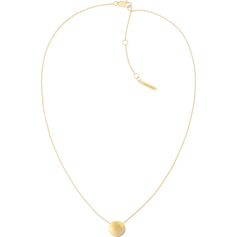 Main Image 1 of Calvin Klein Ladies' Gold Tone Brushed Crystal Necklace