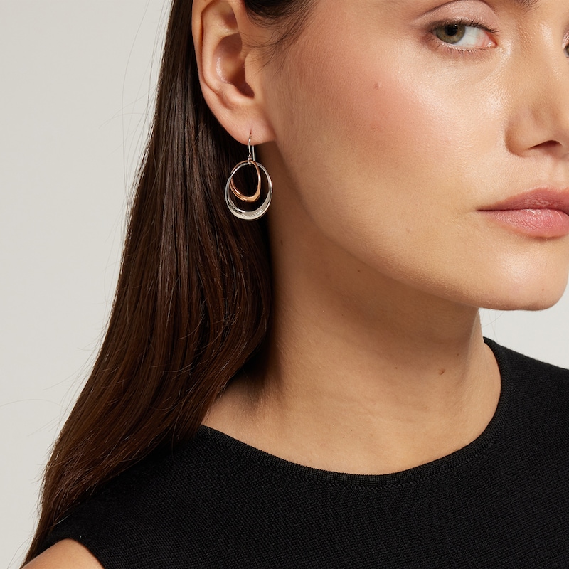 Main Image 3 of Calvin Klein Two-Tone Stainless Steel and Rose Gold Earrings