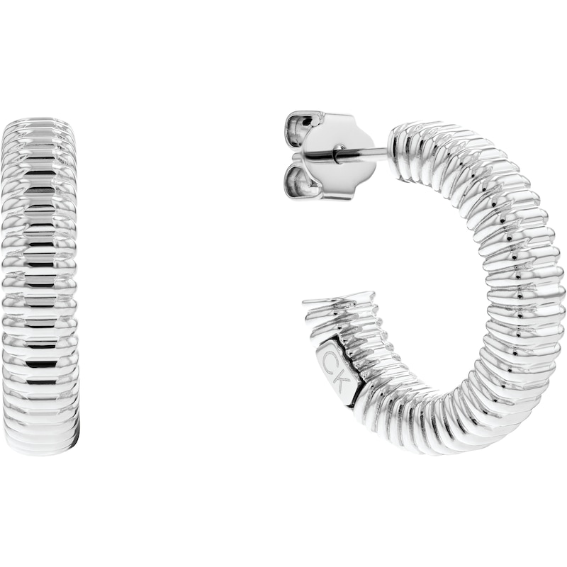 Main Image 1 of Ladies' Calvin Klein Stainless Steel Hoop Earrings
