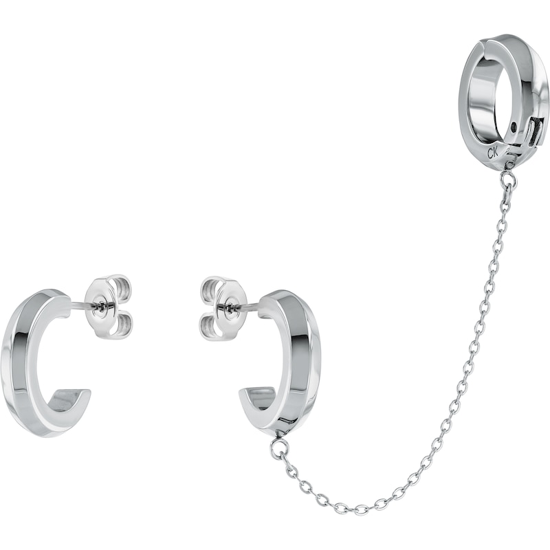 Main Image 1 of Calvin Klein Stainless Steel Hoop And Bar Earring Cuff