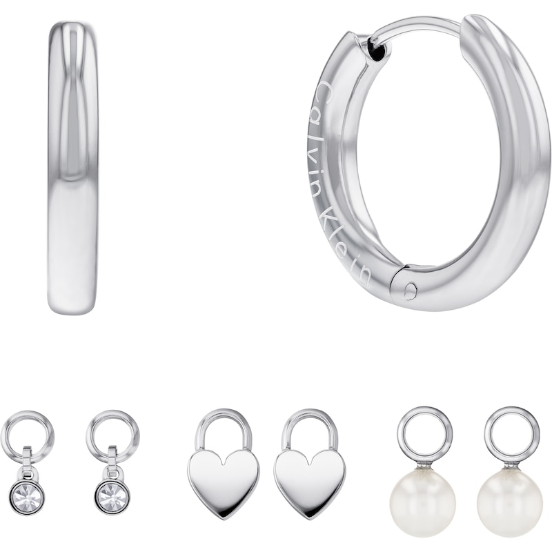 Main Image 1 of Calvin Klein Ladies' Stainless Steel Huggie Earring Gift Set