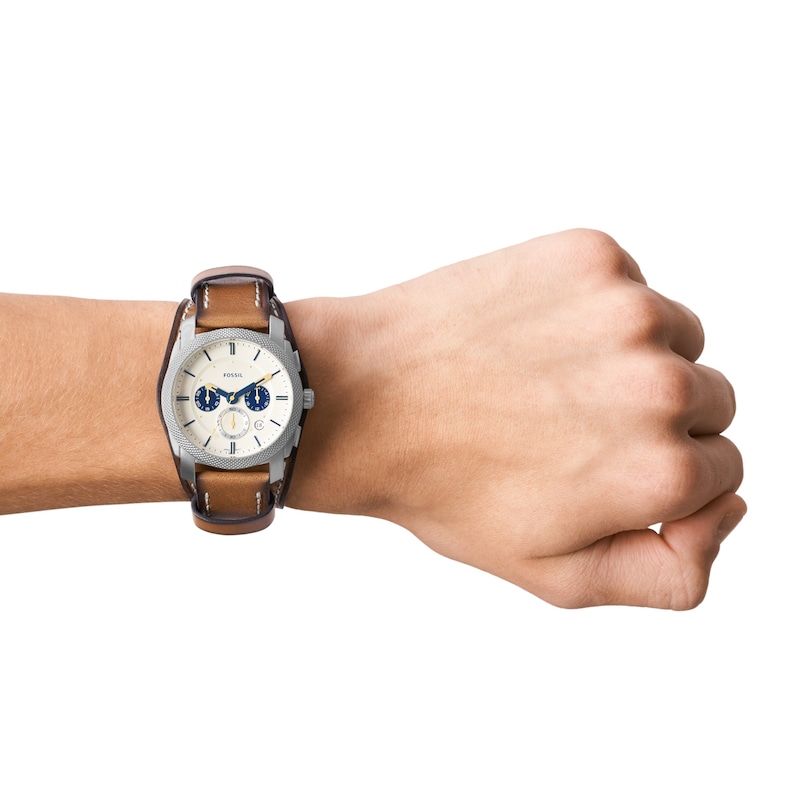 Main Image 4 of Fossil Machine Men's Brown Eco Leather Stap Watch