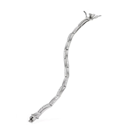 Sterling Silver Cubic Zirconia Fancy Link Bracelet