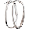 Thumbnail Image 1 of 9ct White Gold Oval Twist 26X12mm Hoop Earrings