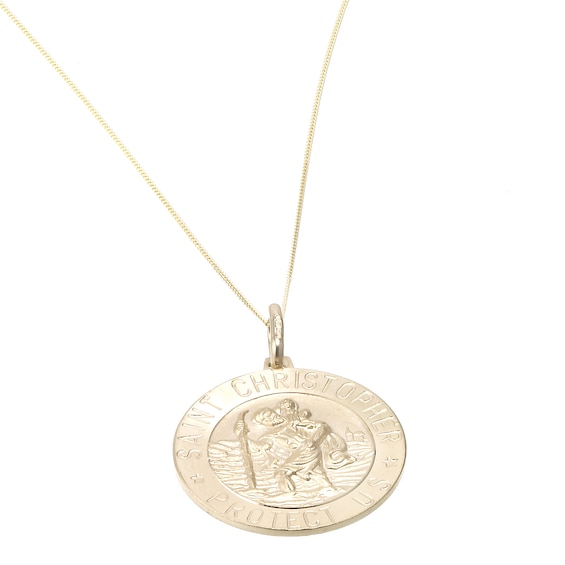 9ct Yellow Gold Large St Christopher Pendant