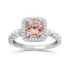 Thumbnail Image 1 of Emmy London 18ct White Gold Morganite & 0.20ct Diamond Ring