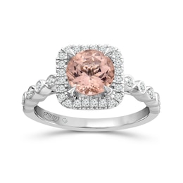 Emmy London 18ct White Gold Morganite & 0.20ct Diamond Ring