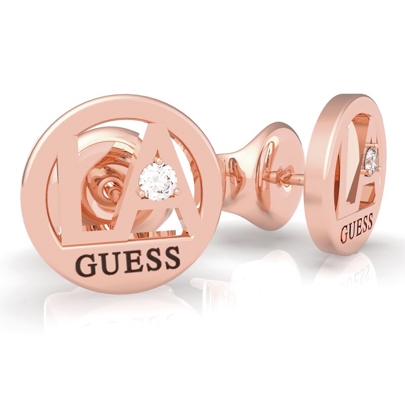 Guess LA Rose Gold Tone Cubic Zirconia Stud Earrings