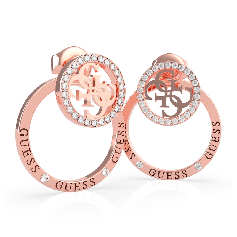 Guess Equilibre Rose Gold Tone Cubic Zirconia Earrings