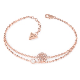 Guess Miniature Rose Gold Tone Cubic Zirconia Bracelet