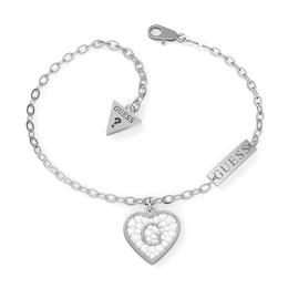 Guess G-Shine Silver Tone Cubic Zirconia Bracelet