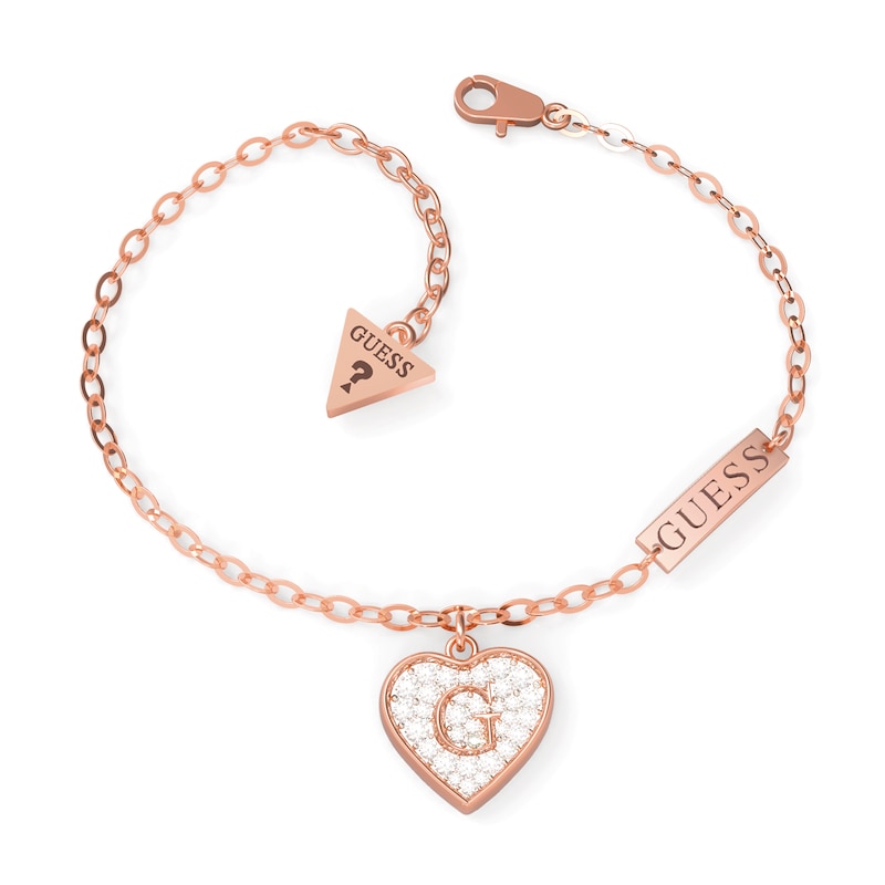 Guess G-Shine Rose Gold Tone Cubic Zirconia Bracelet