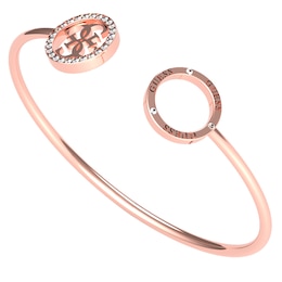 Guess Equilibre Rose Gold Tone Cubic Zirconia Bangle