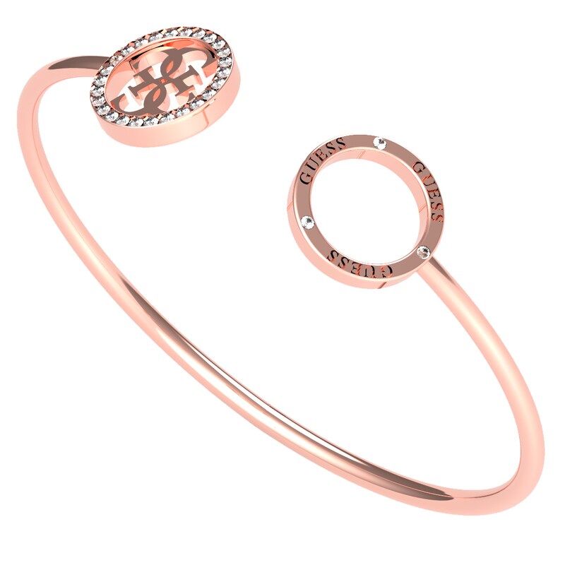 Guess Equilibre Rose Gold Tone Cubic Zirconia Bangle