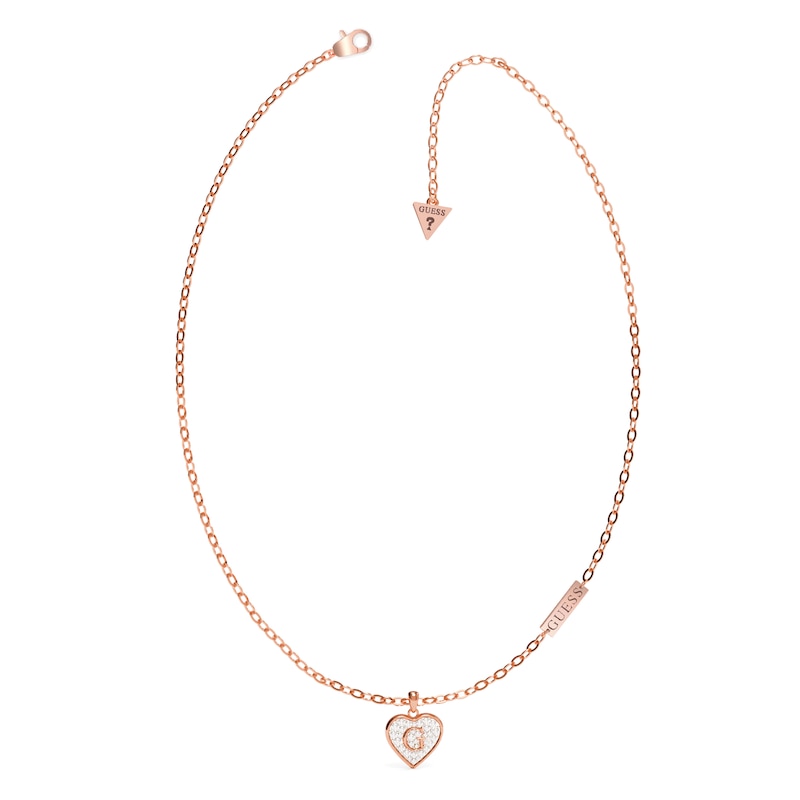 Guess G-Shine Rose Gold Tone Cubic Zirconia Necklace