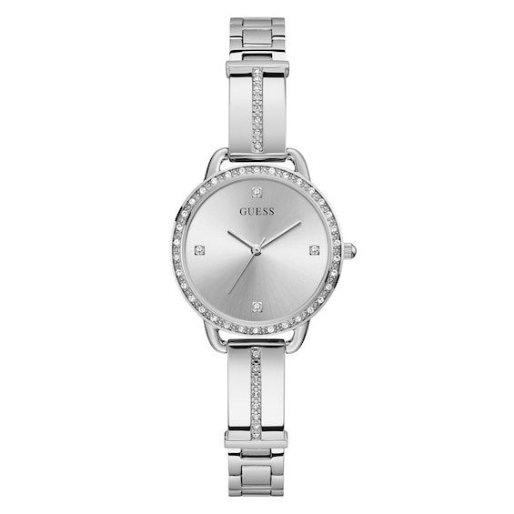 Guess Bellini Crystal Ladies Stainless Steel Half Bangle Wat
