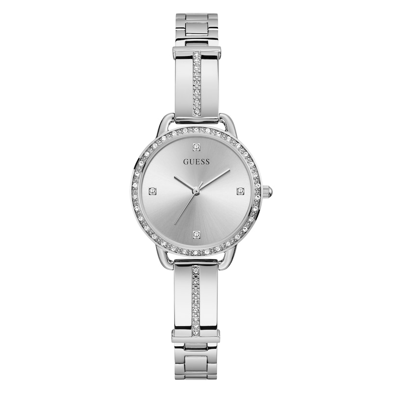 Guess Bellini Crystal Ladies' Stainless Steel Half Bangle Watch