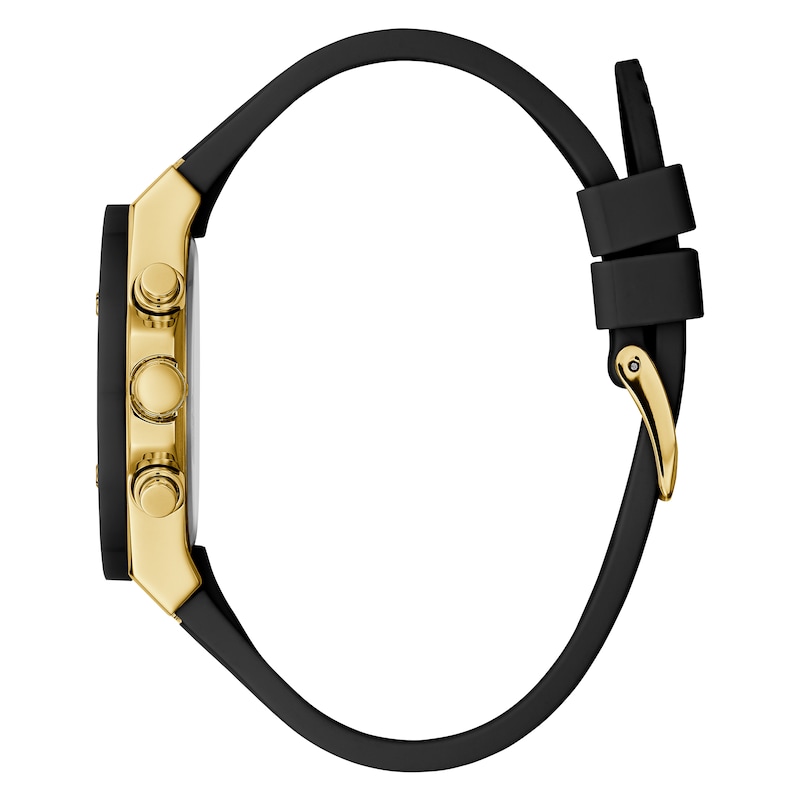 Main Image 2 of Guess Athena Crystal Ladies' Black Silicone Strap Watch