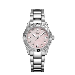 Rotary Crystal Ladies Stainless Steel Bracelet Watch