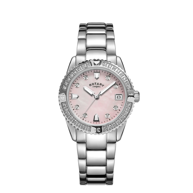 Main Image 1 of Rotary Crystal Ladies Stainless Steel Bracelet Watch