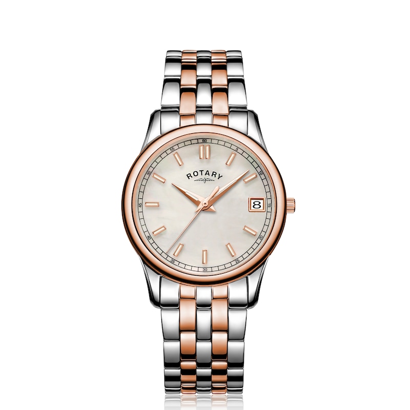 Rotary MOP Ladies Two Tone Bracelet Watch