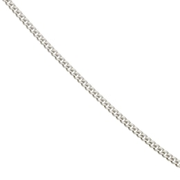9ct White Solid Gold 20 Inch Dainty Curb Chain