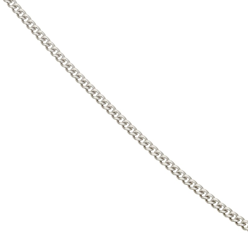 Main Image 1 of 9ct White Solid Gold 20" Dainty Curb Chain