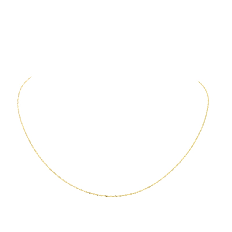 Main Image 4 of 9ct Yellow Gold 18" Dainty Singapore Chain