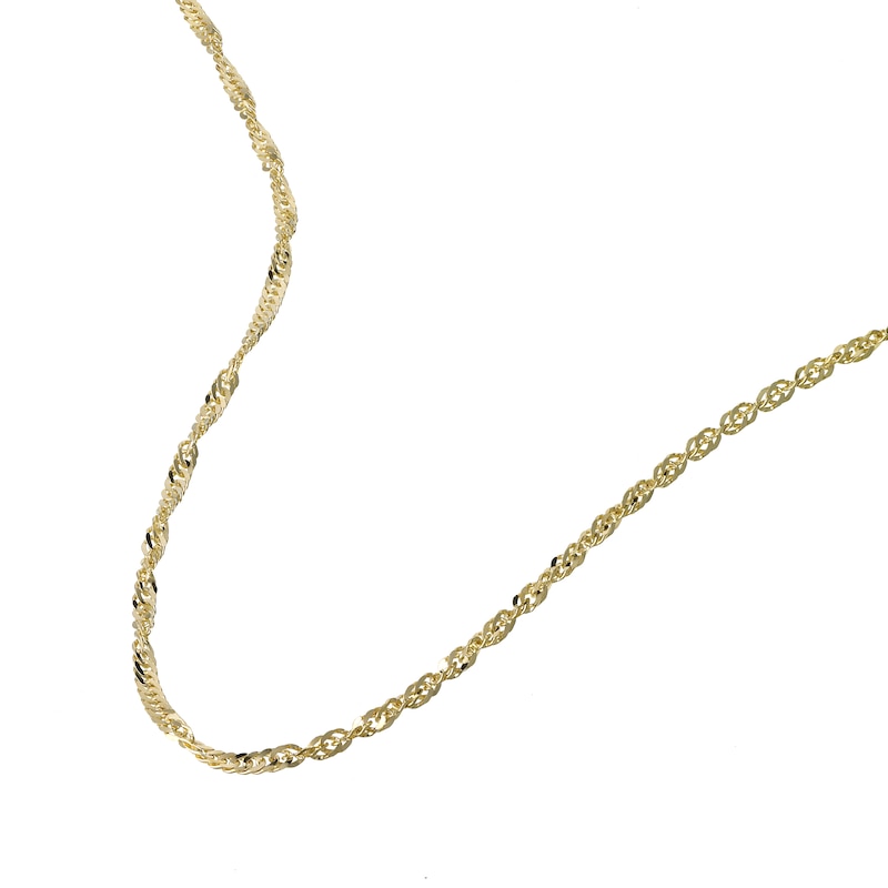 Main Image 2 of 9ct Yellow Gold 20" Dainty Singapore Chain