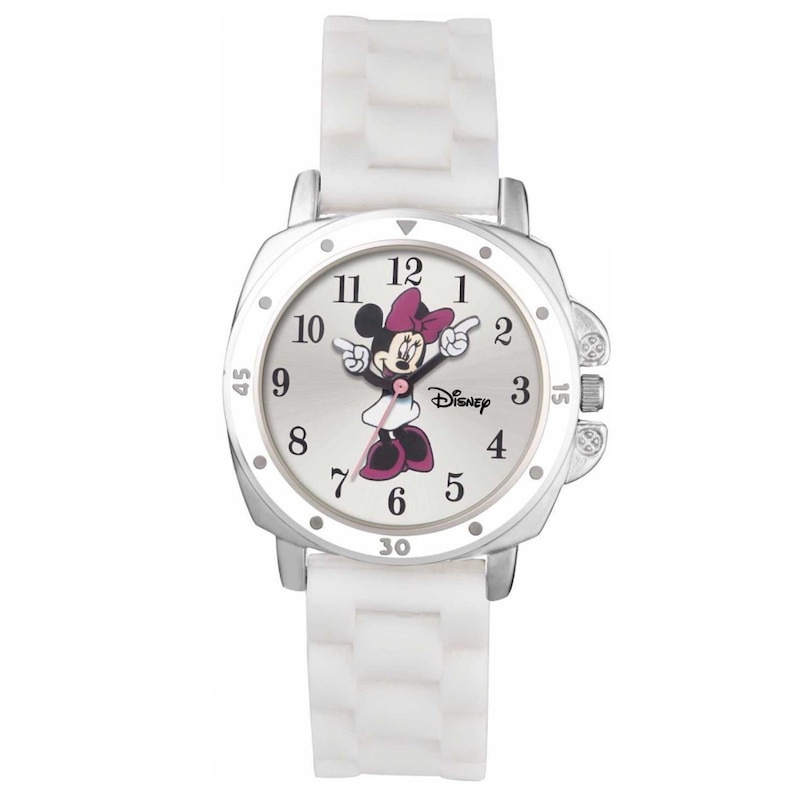 Main Image 1 of Disney Children's Movin' Hands Minnie White Strap Watch
