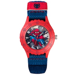 Children's Spiderman Blue & Red Velcro Strap Watch