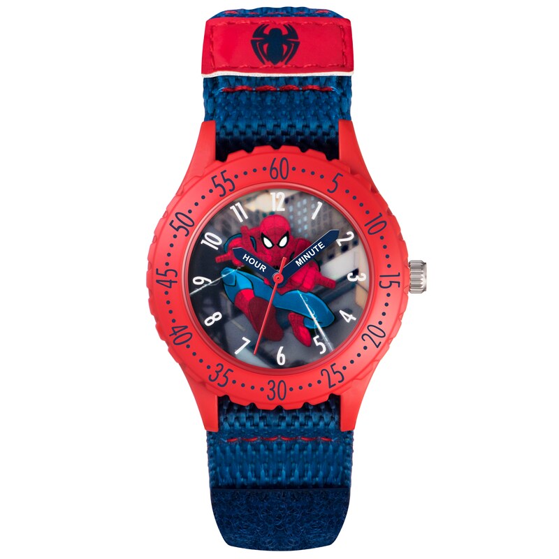 Main Image 1 of Children's Spiderman Blue & Red Velcro Strap Watch