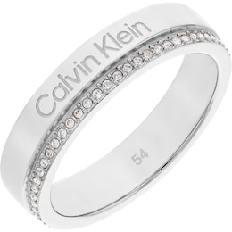 Calvin Klein Ladies' Stainless Steel Crystal Ring