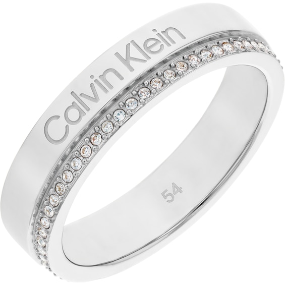 Calvin Klein Ladies Stainless Steel Crystal Ring
