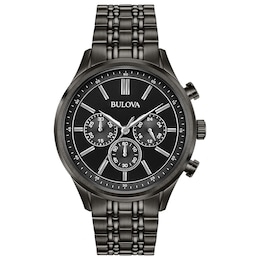 Bulova Classic Chronograph Men's Black Ip Stainless Steel Bracelet Watch