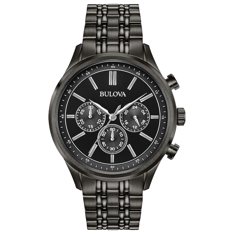 Main Image 1 of Bulova Classic Chronograph Men's Black Ip Stainless Steel Bracelet Watch