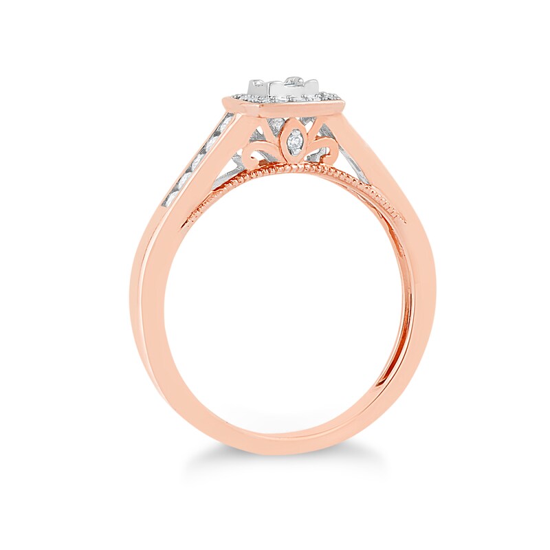 Main Image 2 of Princessa 9ct Rose Gold 0.25ct Diamond Cluster Ring