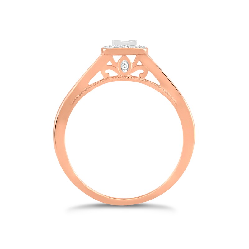Main Image 3 of Princessa 9ct Rose Gold 0.25ct Diamond Cluster Ring